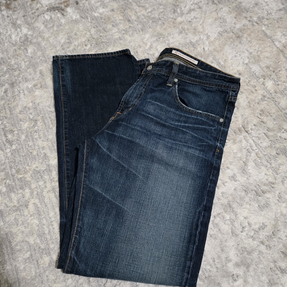 AG Adriano Goldschmied Men's Straight Jeans — Dark Blue Wash